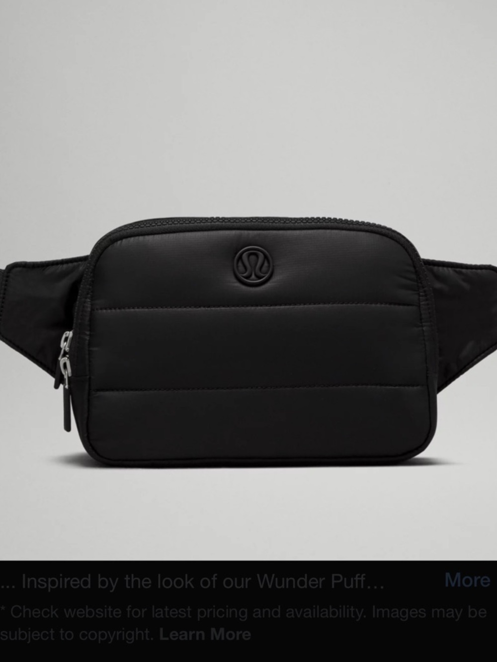 lululemon athletica Black Wunder Puff Waist Pack